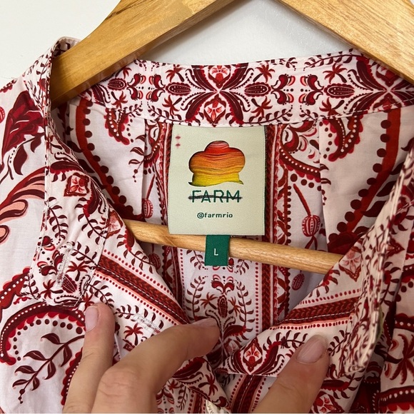 FARM Rio Off-White Tropical Cameo Organic Cotton Romper Size Large NWOT - Picture 6 of 7